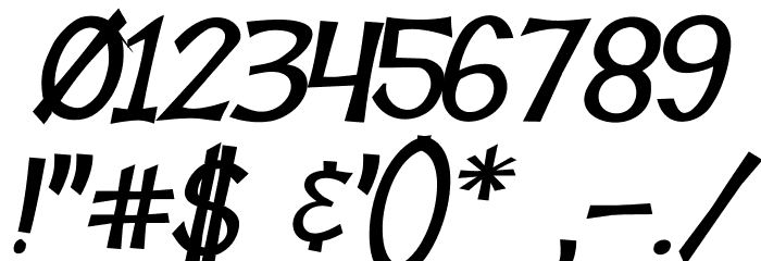 Tooney Loons Bold Italic Font OTHER CHARS