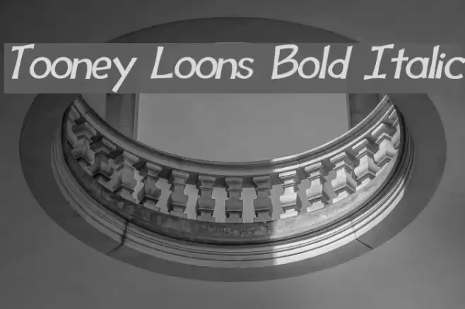 Tooney Loons Bold Italic Schriftart examples