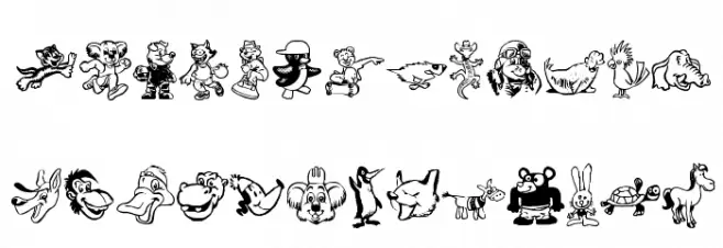 Toonimals 2 Шрифта ВЕРХНИЙ
