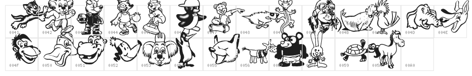 Toonimals 2 Character Map