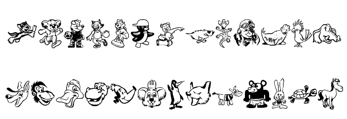 Toonimals 2 Font LOWERCASE