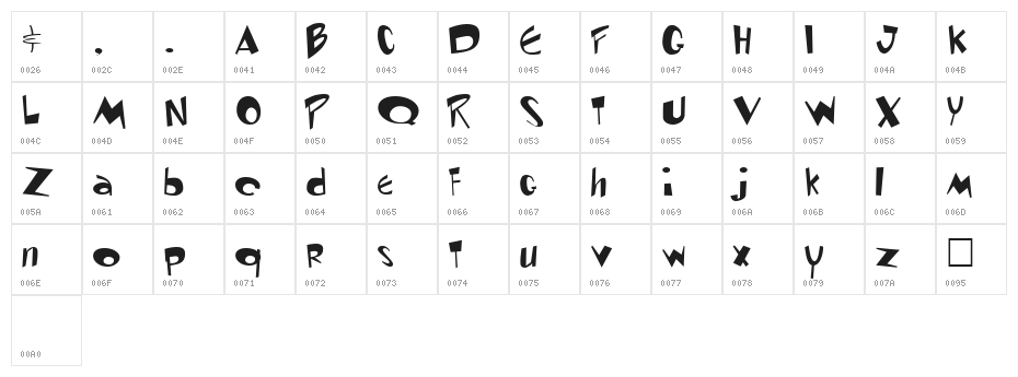 Toontime Regular Character Map