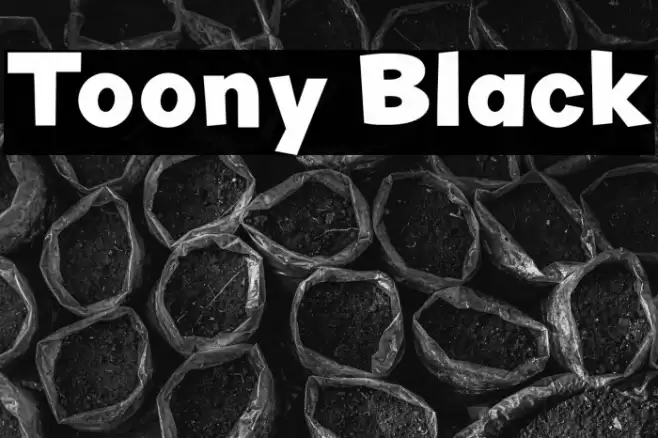 Toony Black Font examples