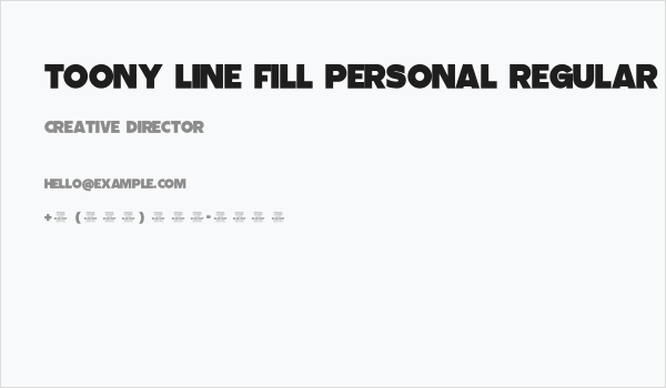 Toony Line Fill PERSONAL Regular Business Card