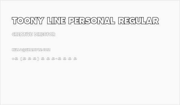 Toony Line PERSONAL Regular Business Card