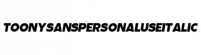 Toony Sans PERSONAL USE Italic  Скачать бесплатные шрифты