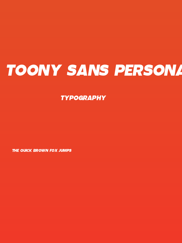 Toony Sans PERSONAL USE Italic Poster