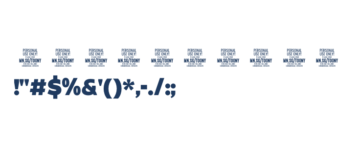 Toony Sans PERSONAL USE Regular Other Characters