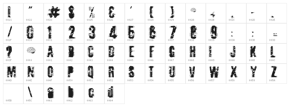 Tooth Ache Character Map