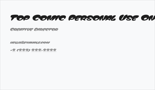 Top Comic Personal Use Only Business Card