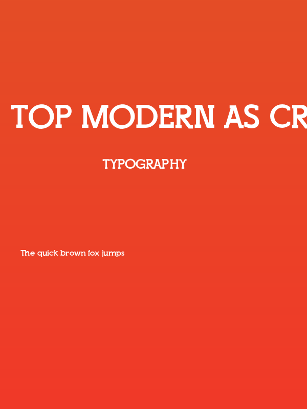 Top Modern as created using FontCreator 6.5 from High-Logic.com TopModern Poster
