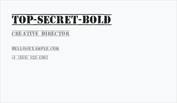 Top-Secret-Bold Business Card