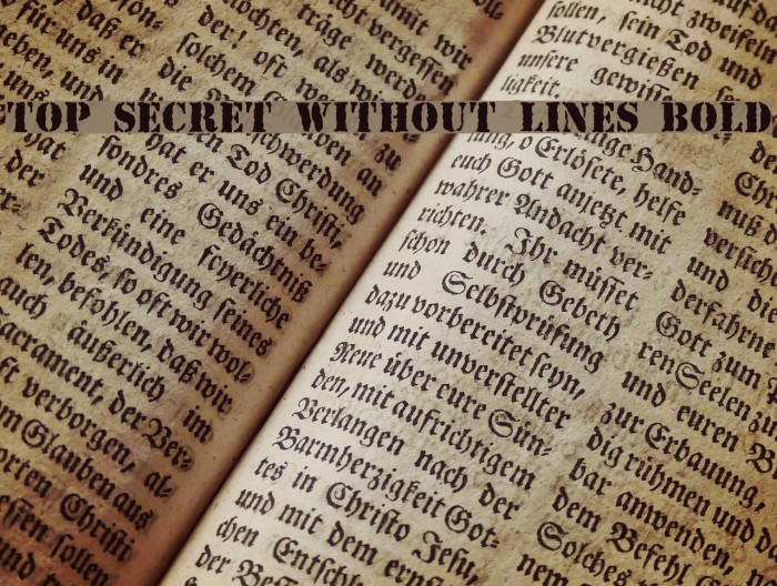 Top Secret Without Lines Bold Font examples