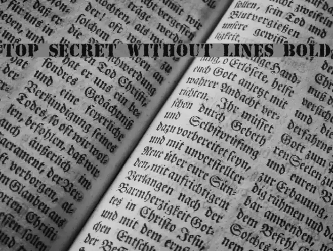 Top Secret Without Lines Bold Font examples