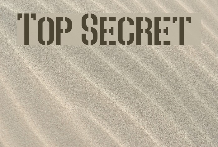 Top Secret Font examples