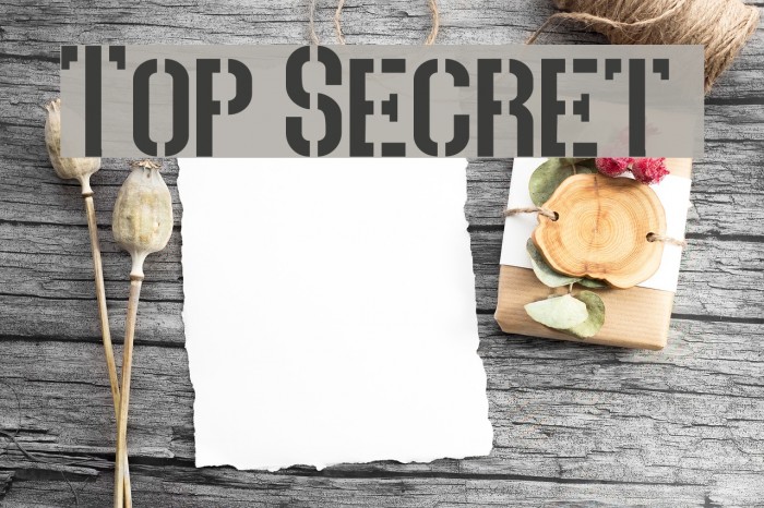Top Secret Font examples