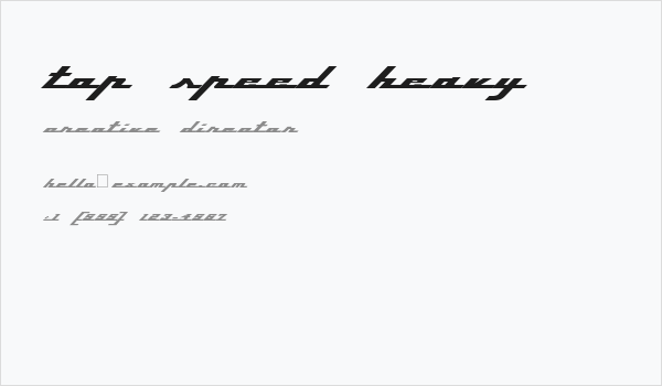 Top Speed Heavy Business Card