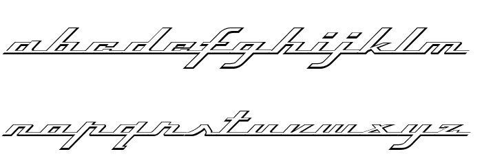 Top Speed Outline Font LOWERCASE