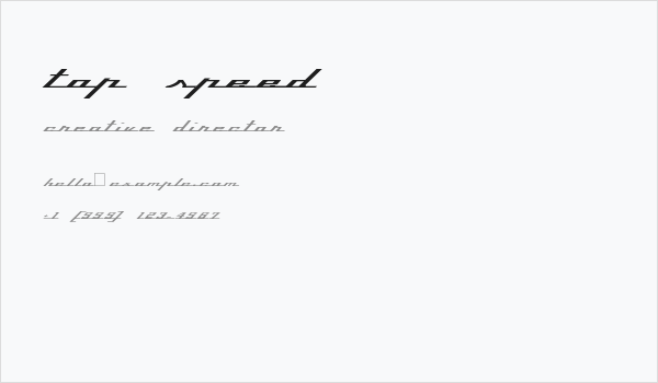 Top Speed Business Card