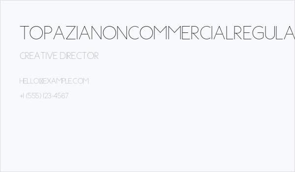 TopaziaNonCommercialRegular Business Card