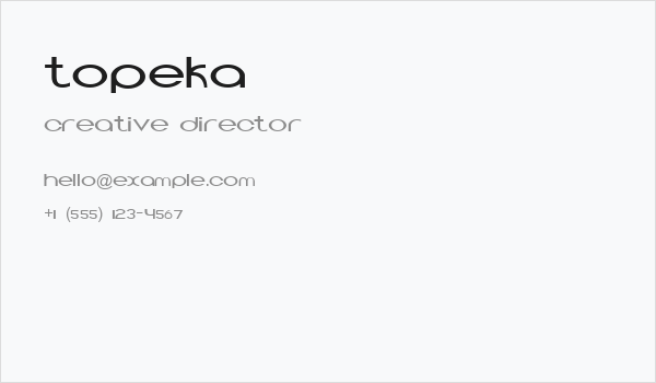 Topeka Business Card