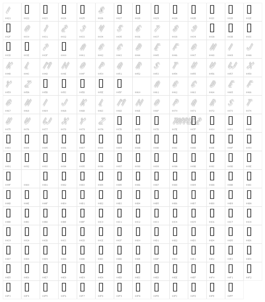 Topple2 Character Map