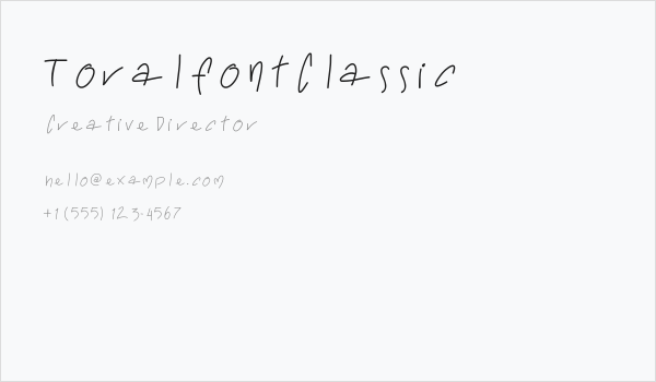 ToralfontClassic Business Card