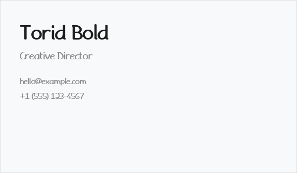 Torid Bold Business Card