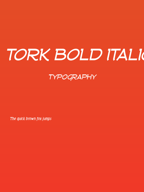 Tork Bold Italic Poster