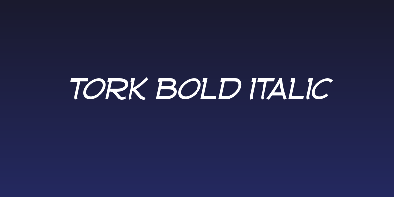 Tork Bold Italic Social Header