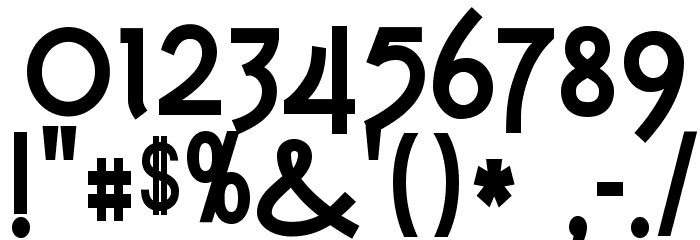 Tork-Bold Font OTHER CHARS