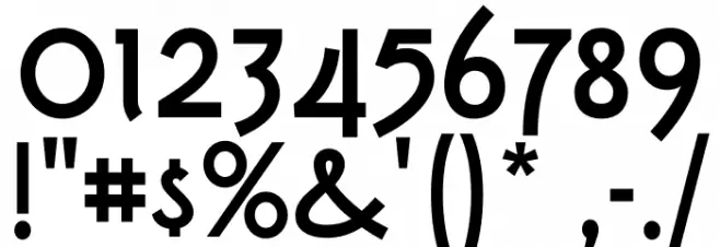 Tork-Bold Font OTHER CHARS