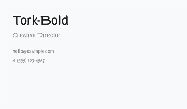 Tork-Bold Business Card