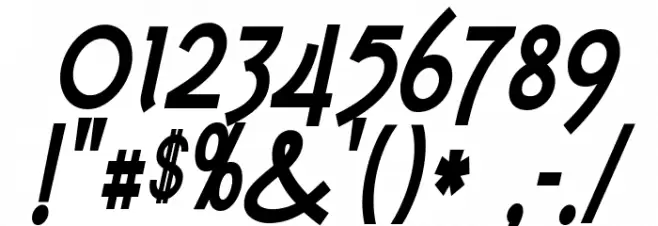 Tork-BoldItalic Font OTHER CHARS