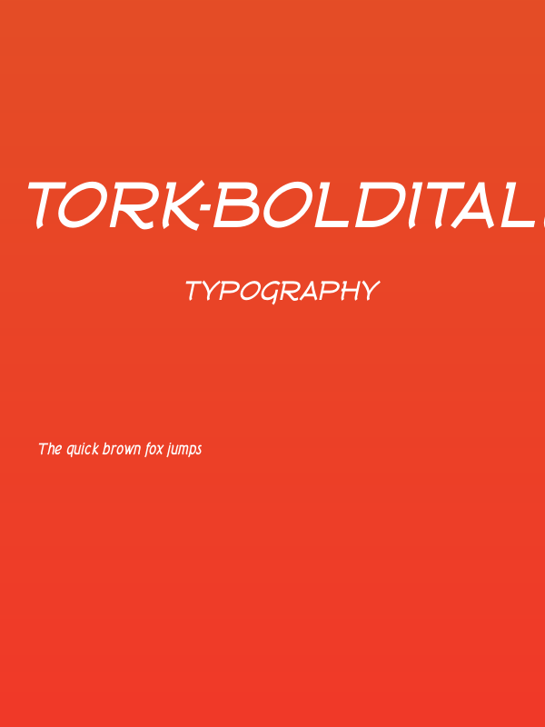 Tork-BoldItalic Poster
