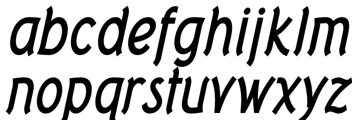 Tork-BoldItalic Font LOWERCASE