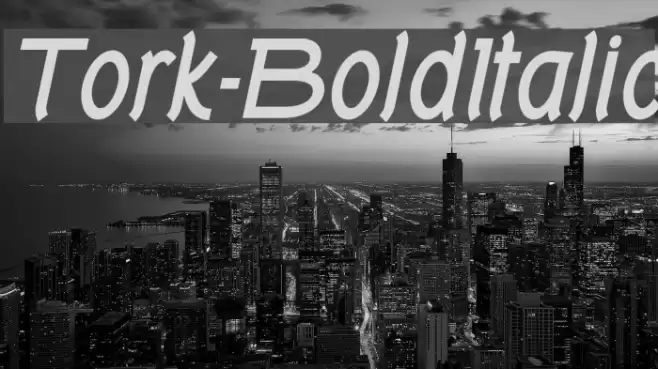 Tork-BoldItalic Font examples