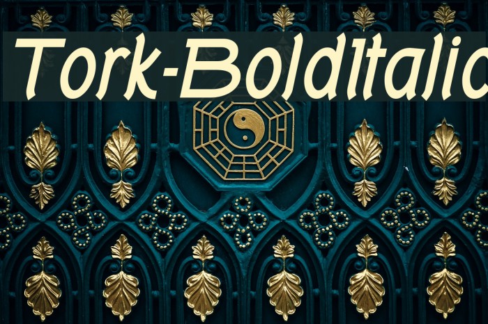 Tork-BoldItalic Font examples