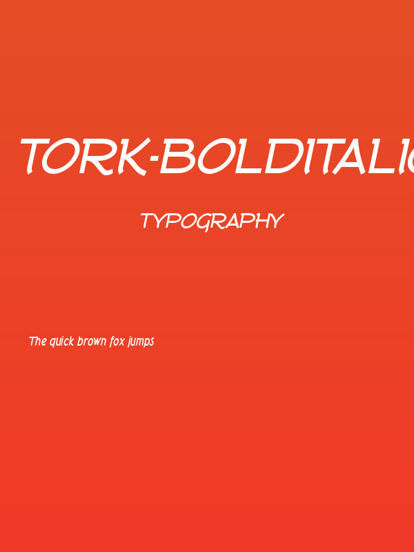 Tork-BoldItalic Poster