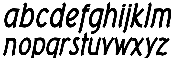 Tork-BoldItalic Font LOWERCASE