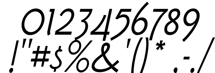 Tork-Italic Font OTHER CHARS