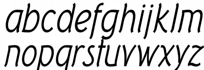 Tork-Italic Caratteri MINUSCOLO