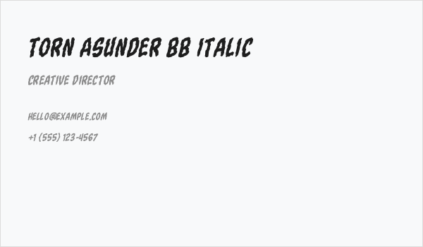 Torn Asunder BB Italic Business Card