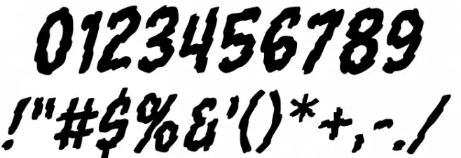 TornAsunderBB-Italic Font OTHER CHARS