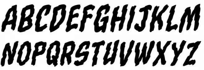 TornAsunderBB-Italic Schriftart Groß