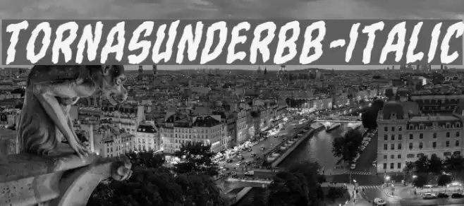 TornAsunderBB-Italic Font examples