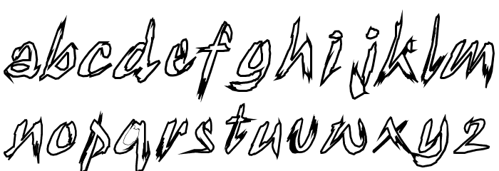 TornUpAndLovingIt Font LOWERCASE