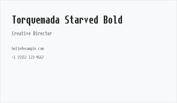 Torquemada Starved Bold Business Card