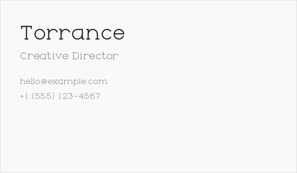 Torrance Business Card