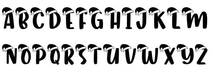 Tortello Santa Hat Font LOWERCASE